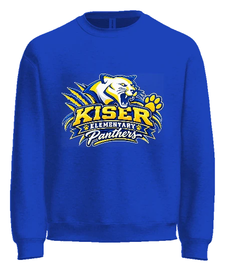 Kiser Elementary Crewneck — True Royal front