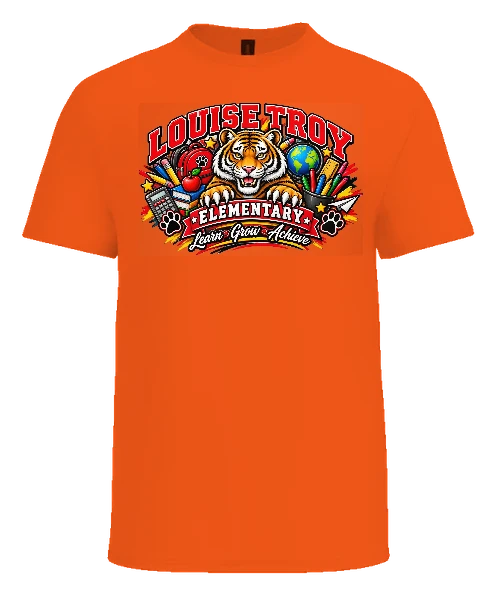 Louise Troy Elementary Tee — Orange front