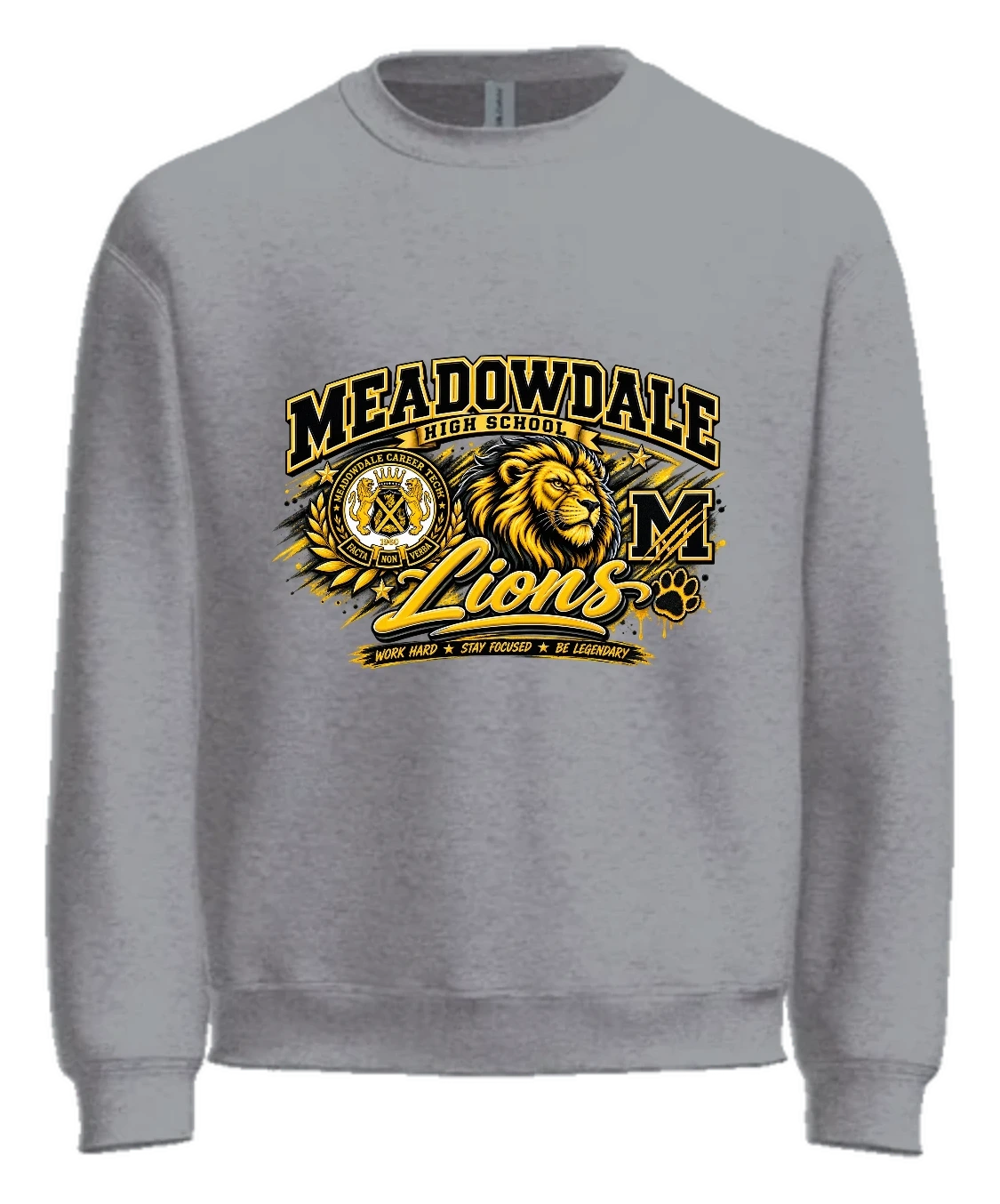Meadowdale High School Crewneck — Sport Grey