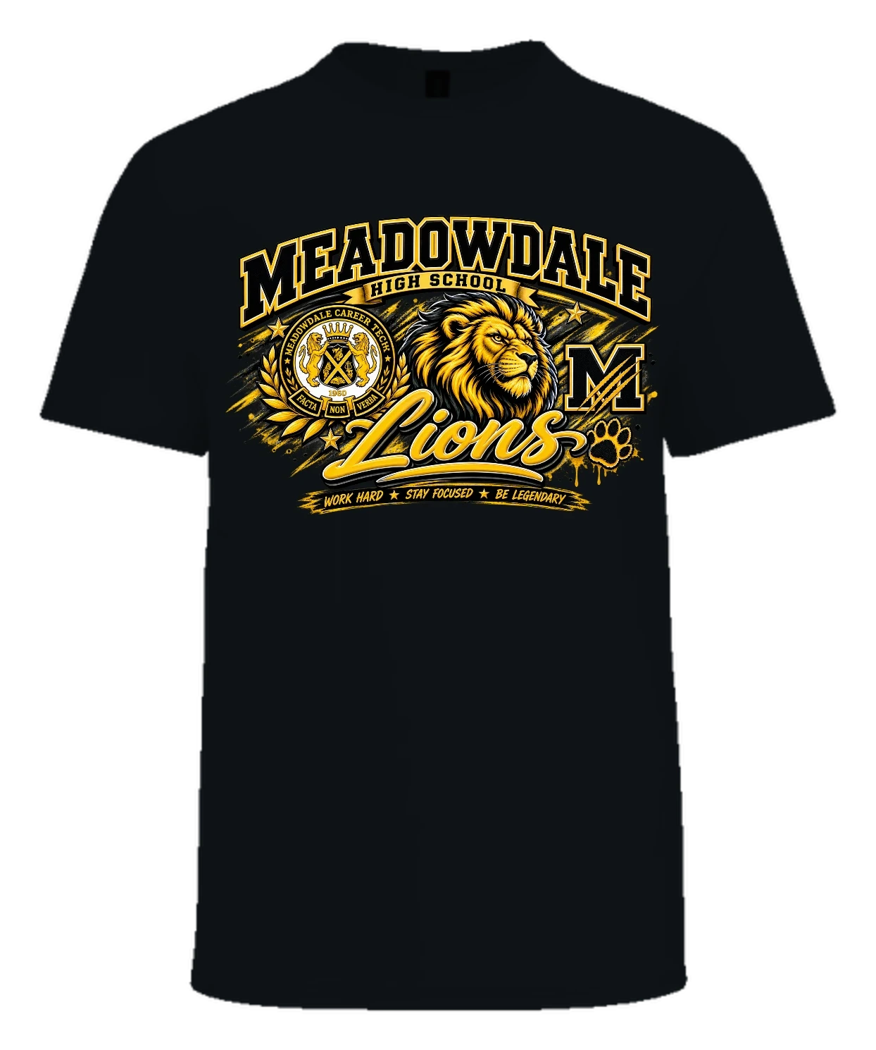 Meadowdale High School Tee — Black