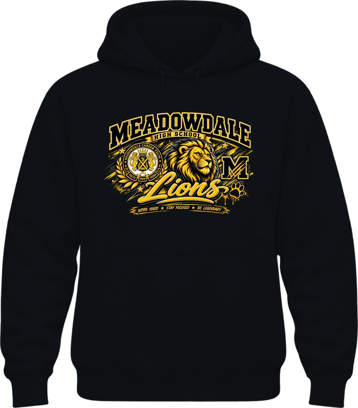 Meadowdale High School Hoodie — Black