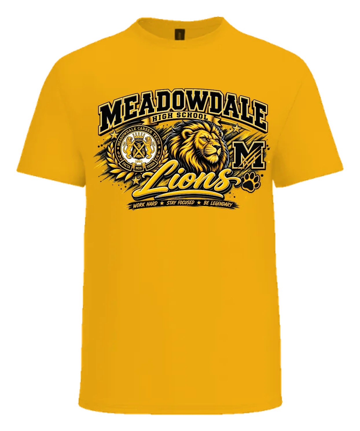 Meadowdale High School Tee — Gold