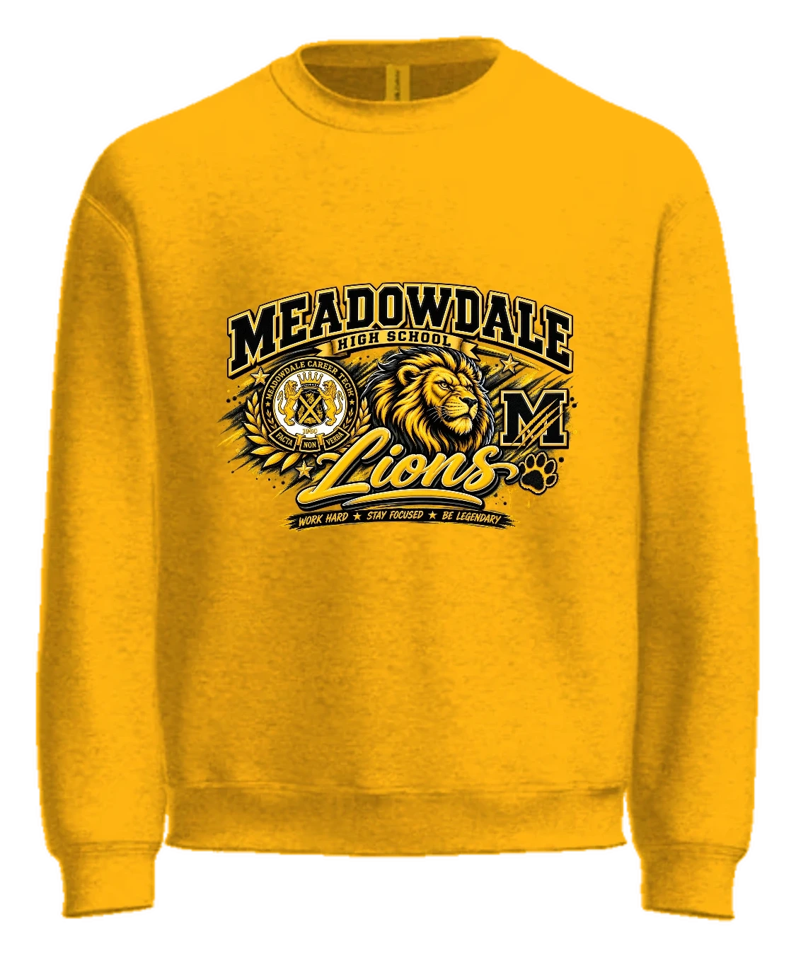 Meadowdale High School Crewneck — Gold