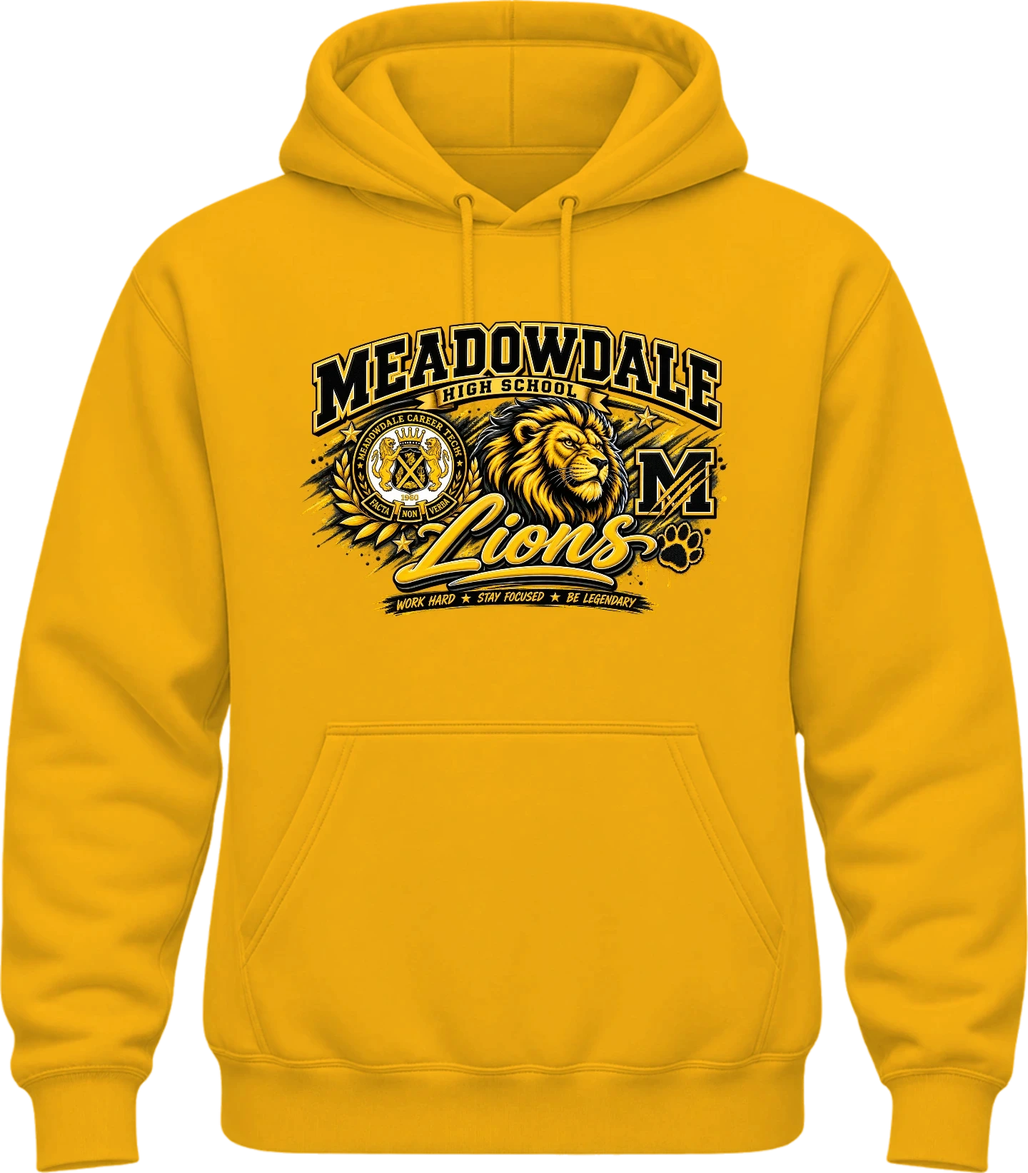 Meadowdale High School Hoodie — Gold