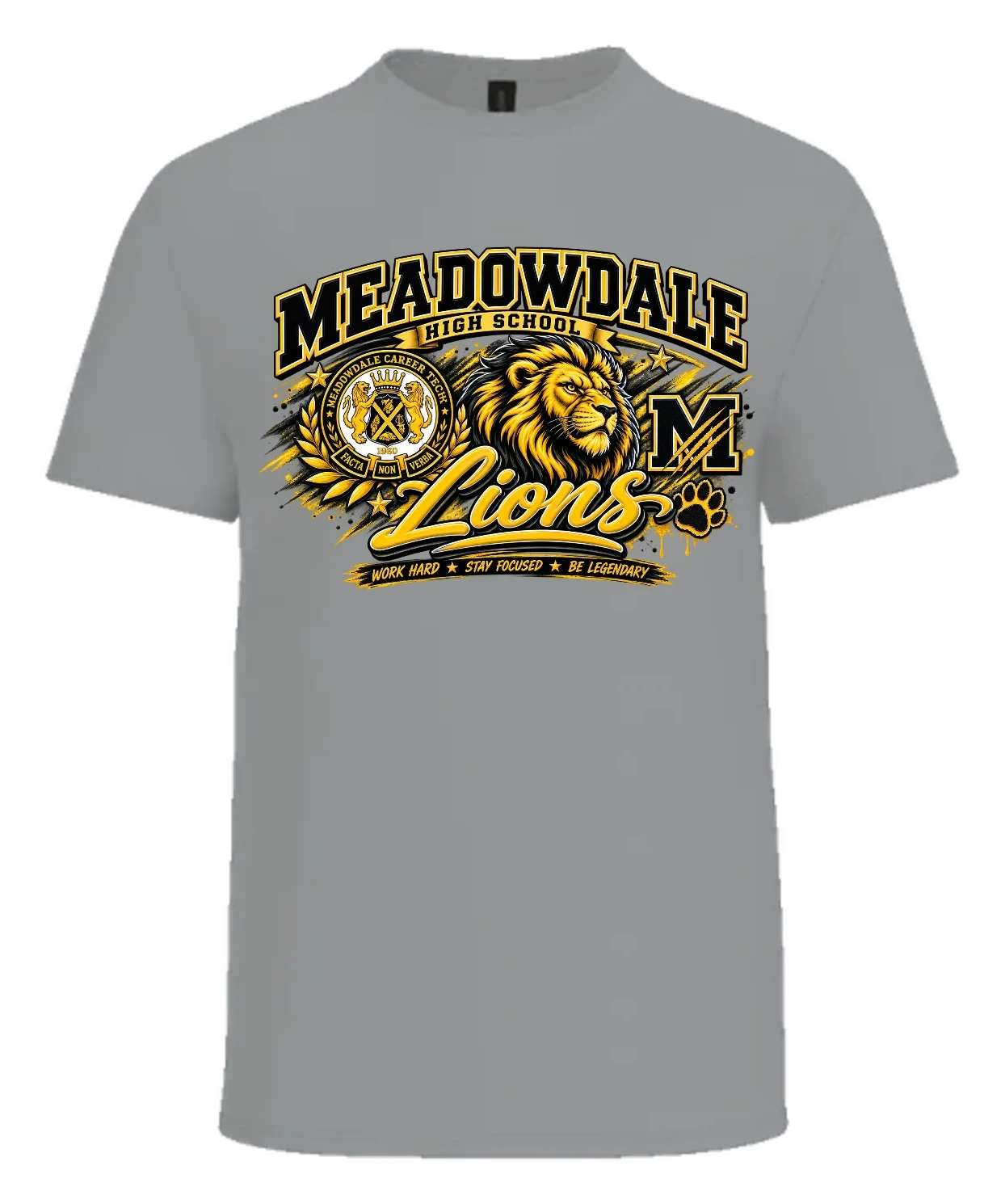 Meadowdale High School Tee — Sport Grey