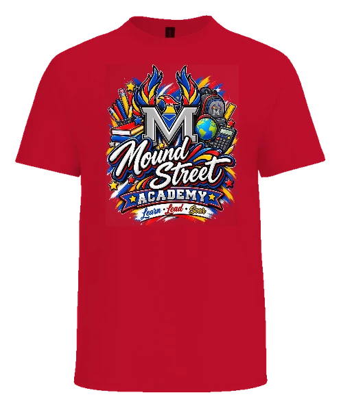Mound Street Academy Tee — Red front