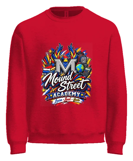 Mound Street Academy Crewneck — Red front
