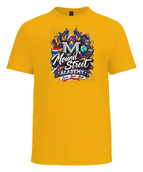 Mound Street Academy Tee — Gold front