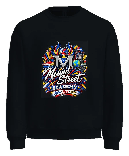Mound Street Academy Crewneck — Black front