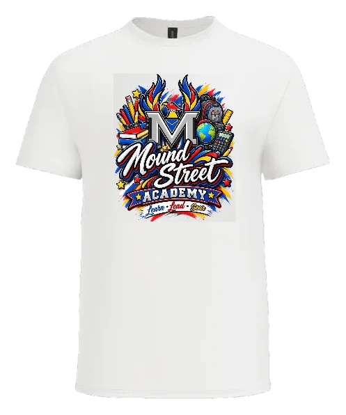 Mound Street Academy Tee — White front