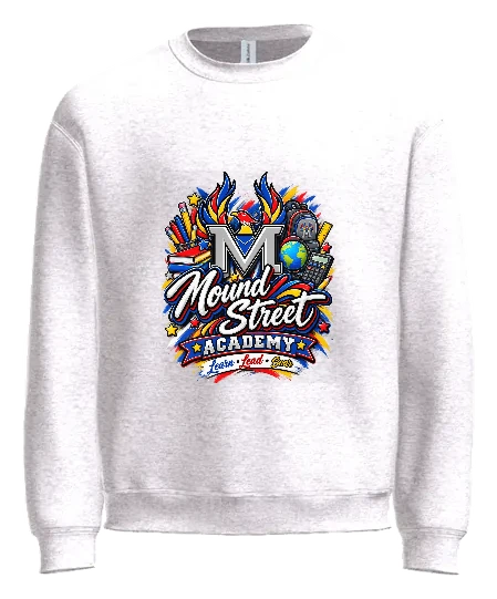 Mound Street Academy Crewneck — White front