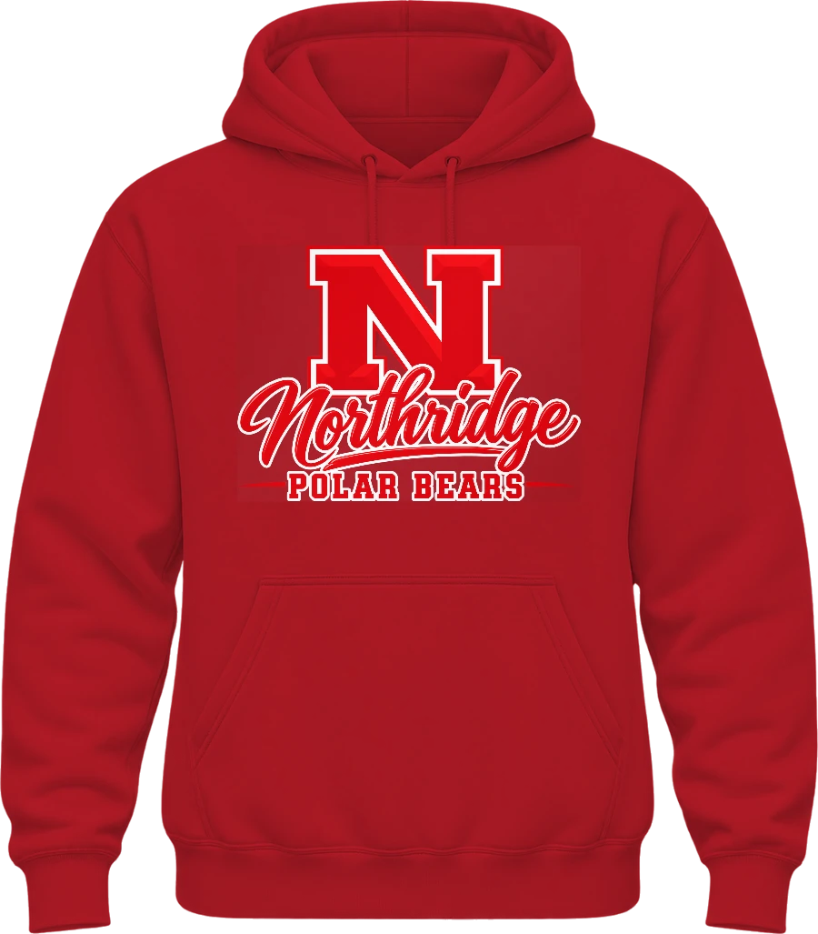 Northridge Polar Bears Hoodie — Red
