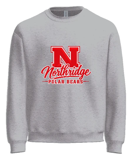 Northridge Polar Bears Crewneck — Ash front
