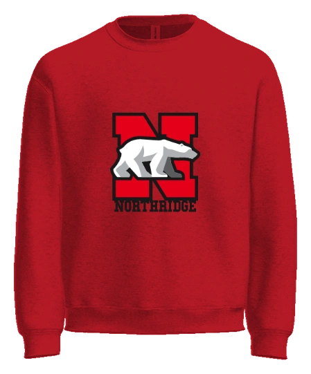 Northridge Polar Bears Crewneck — Red front