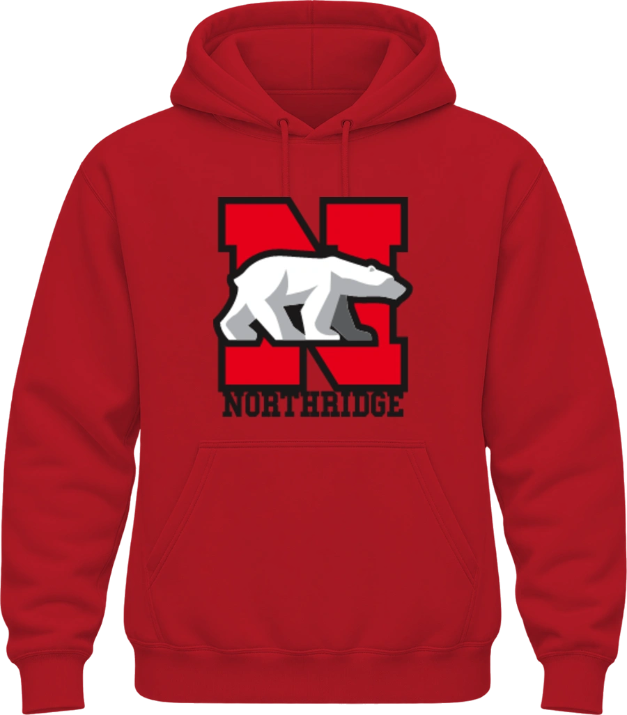Northridge Polar Bears Hoodie — Red front