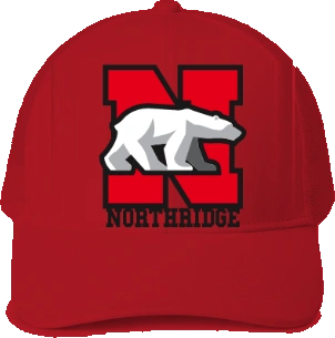 Northridge Polar Bears Trucker Hat — Red front