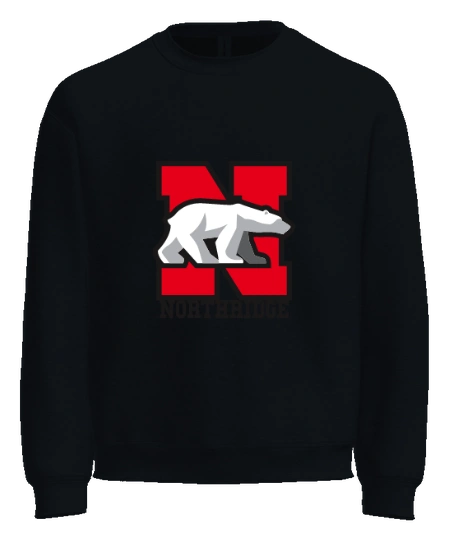 Northridge Polar Bears Crewneck — Black front