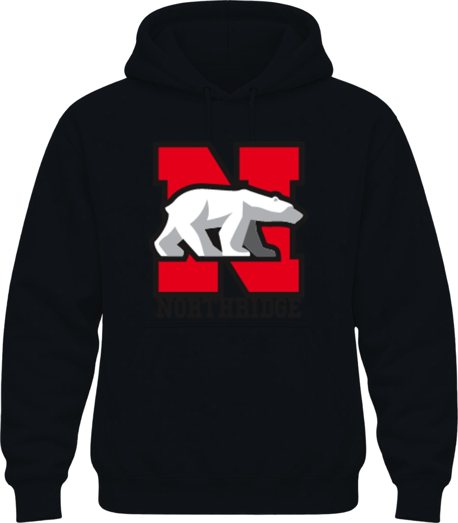 Northridge Polar Bears Hoodie — Black front