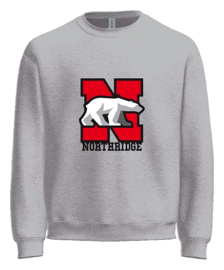 Northridge Polar Bears Crewneck — Ash front
