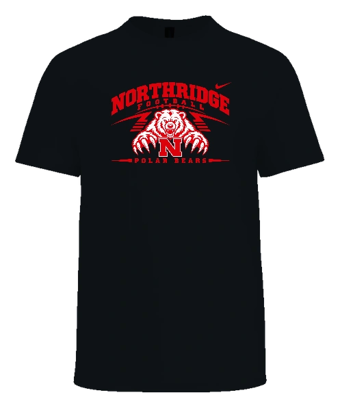 Northridge Polar Bears Team Spirit Nike Tee — Black front