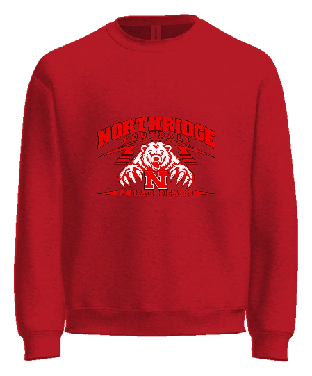 Northridge Polar Bears Crewneck — Red front