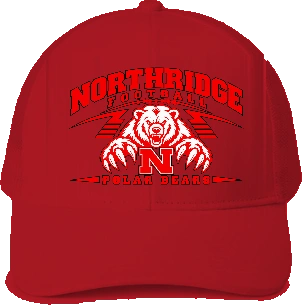 Northridge Polar Bears Trucker Hat — Red front
