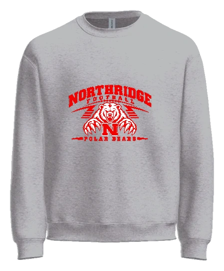 Northridge Polar Bears Crewneck — Ash front