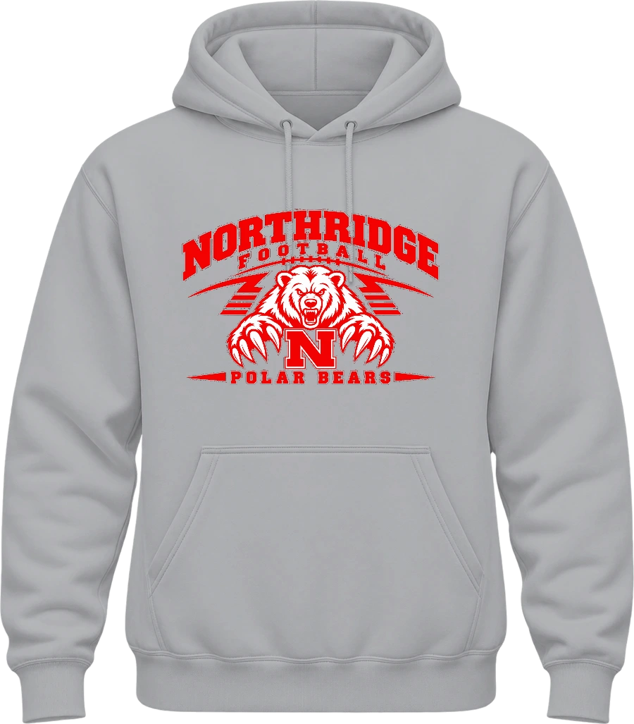 Northridge Polar Bears Hoodie — Ash front