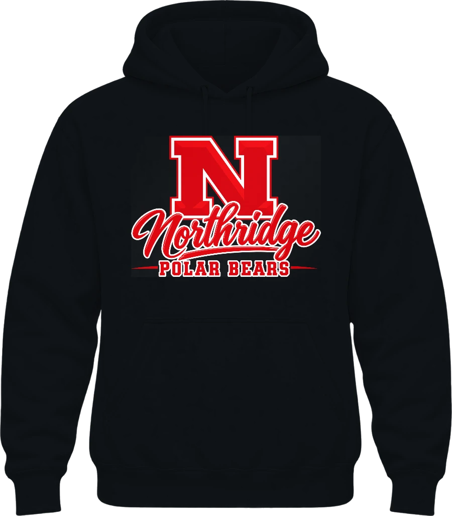 Northridge Polar Bears Hoodie — Black