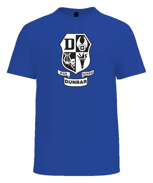 Paul Laurence Dunbar High School Tee — Royal front