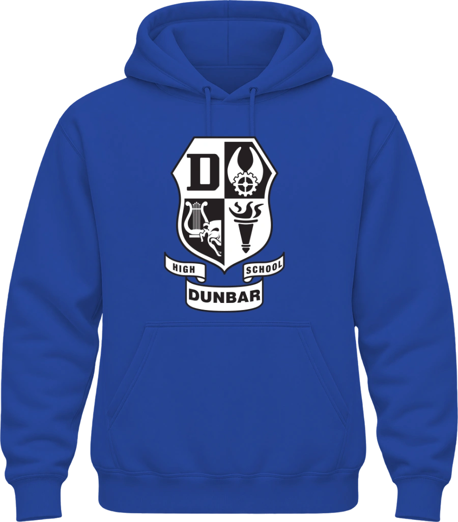 Paul Laurence Dunbar High School Hoodie — Royal front