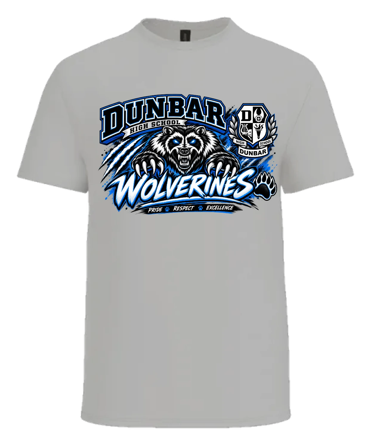 Paul Laurence Dunbar High School Dunbar Wolverines Tee — Sport Grey