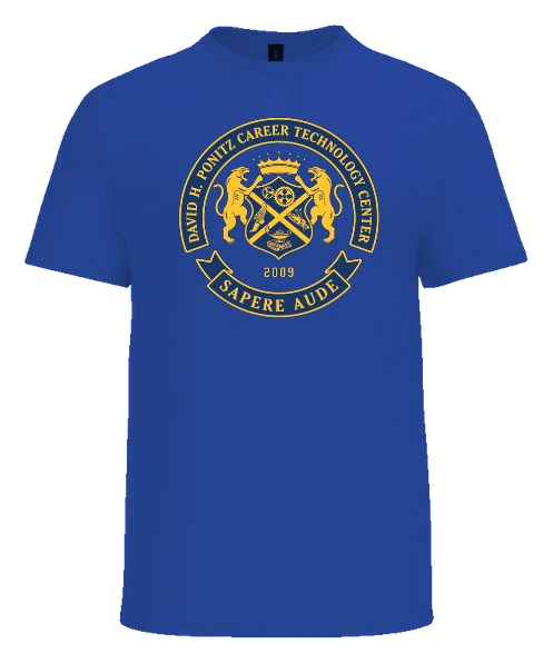 Ponitz Career Technology Center Tee — Royal front