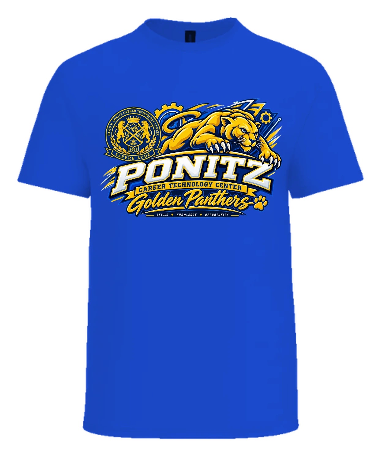 Ponitz Career Technology Center Ponitz Golden Panthers Tee — Royal Blue