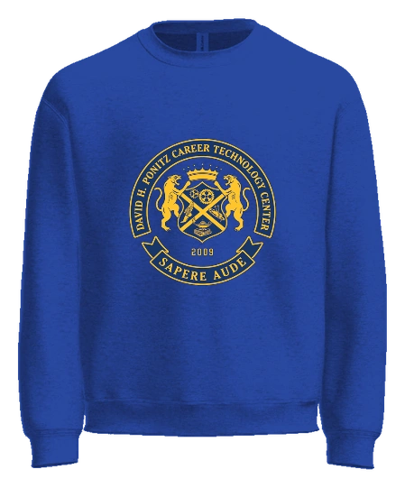 Ponitz Career Technology Center Crewneck — Royal front