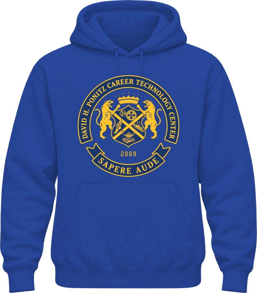 Ponitz Career Technology Center Hoodie — Royal front