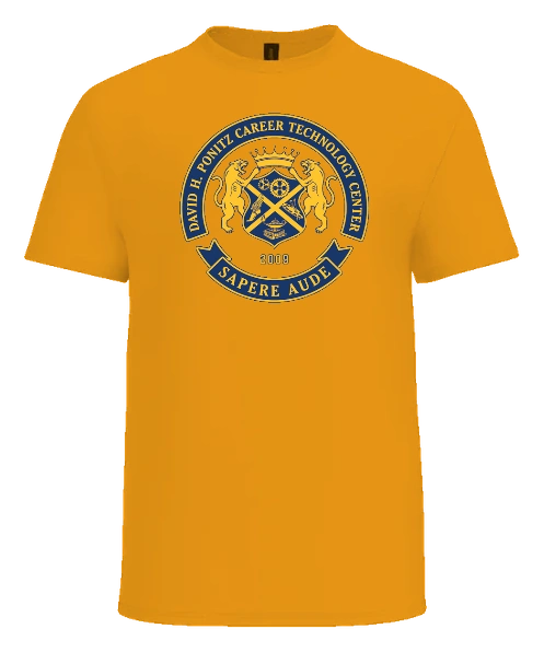 Ponitz Career Technology Center Tee — Gold front