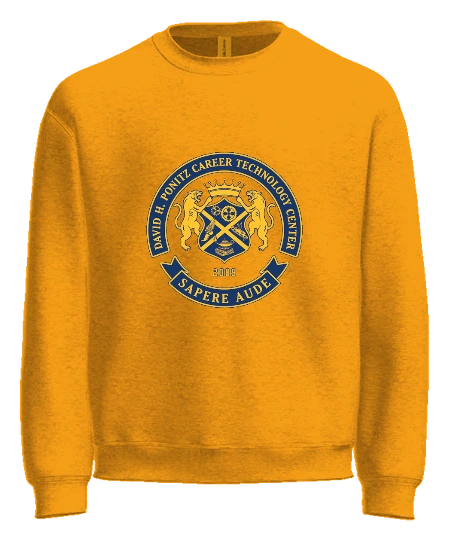 Ponitz Career Technology Center Crewneck — Gold front