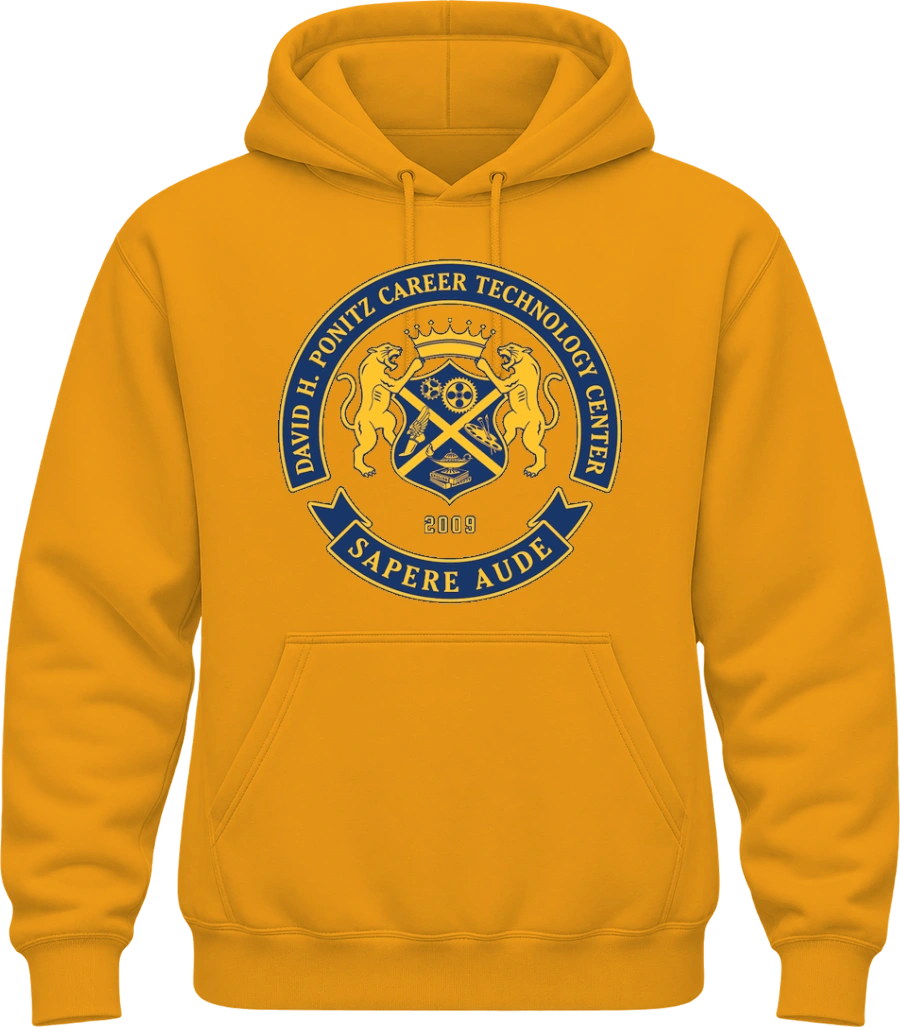 Ponitz Career Technology Center Hoodie — Gold front