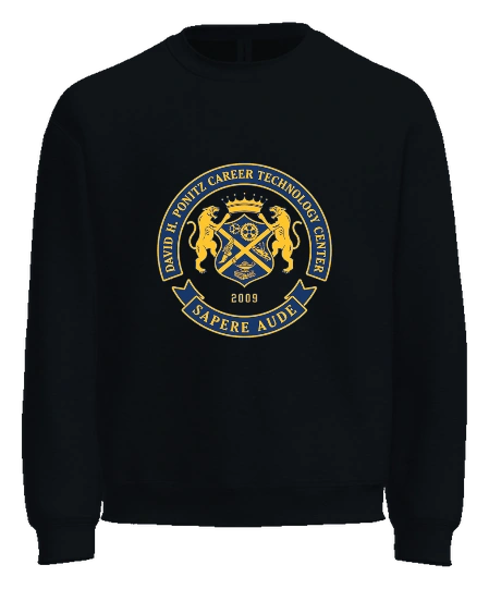 Ponitz Career Technology Center Crewneck — Black front