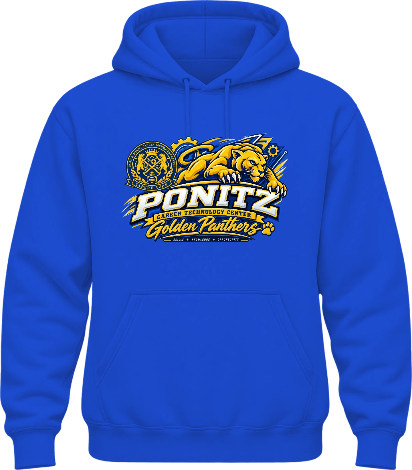 Ponitz Career Technology Center Ponitz Golden Panthers Hoodie — Royal Blue