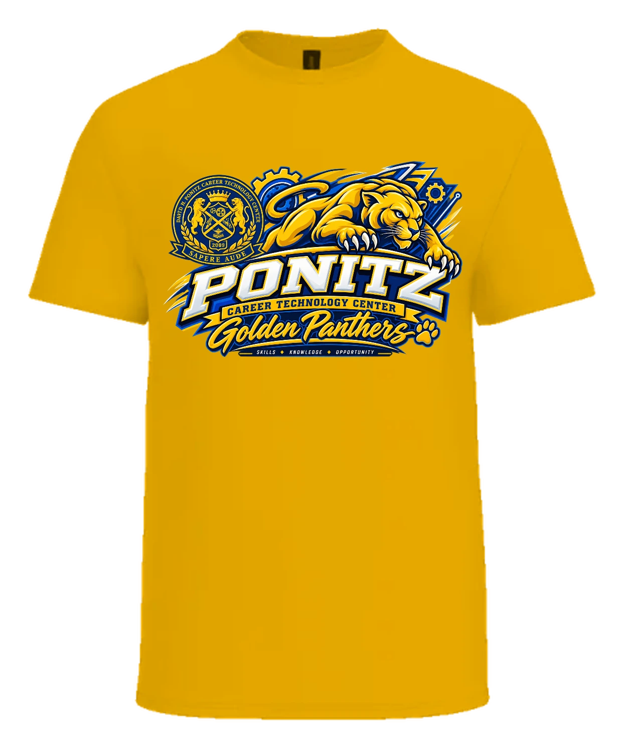 Ponitz Career Technology Center Ponitz Golden Panthers Tee — Gold