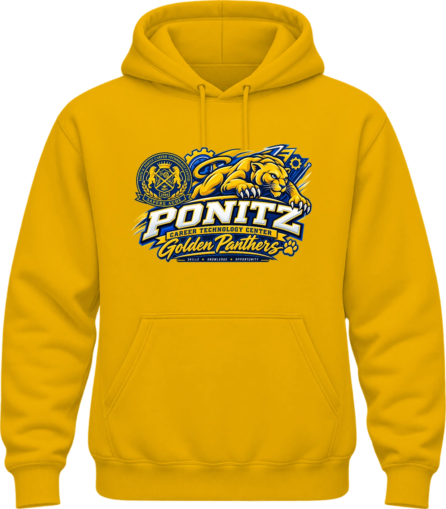 Ponitz Career Technology Center Ponitz Golden Panthers Hoodie — Gold