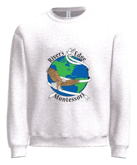 Rivers Edge Montessori Crewneck — White front