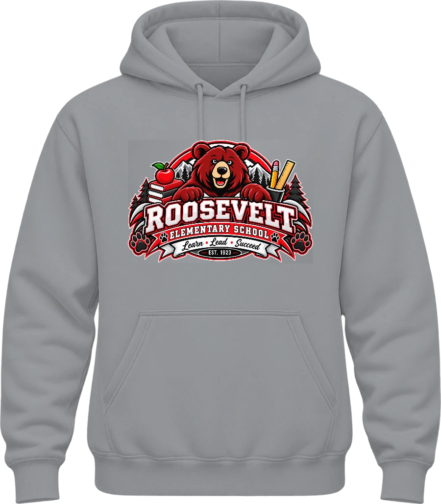 Roosevelt Elementary School Hoodie — Sport Grey