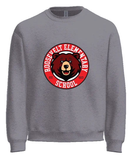 Roosevelt Elementary School Crewneck — Sport Grey front