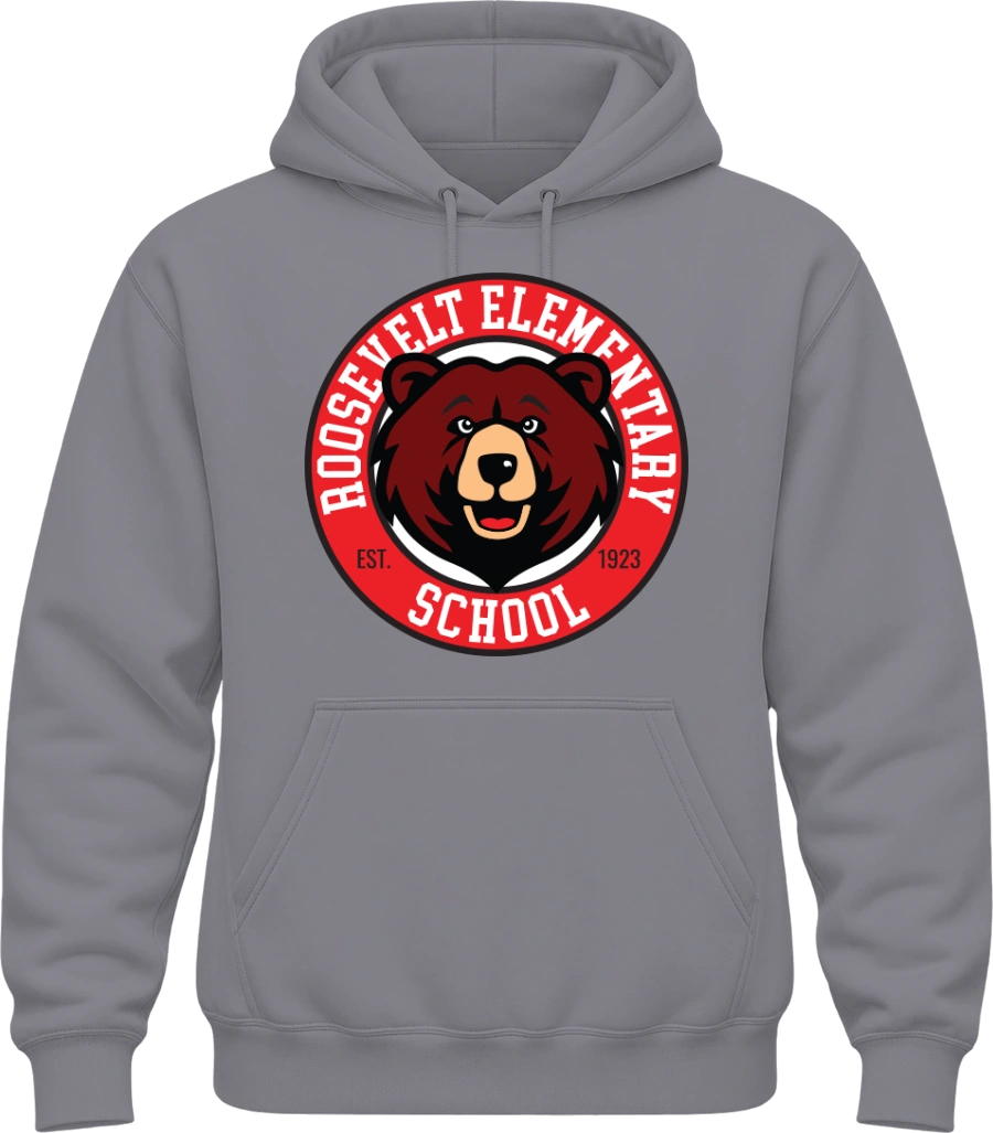 Roosevelt Elementary School Hoodie — Sport Grey front
