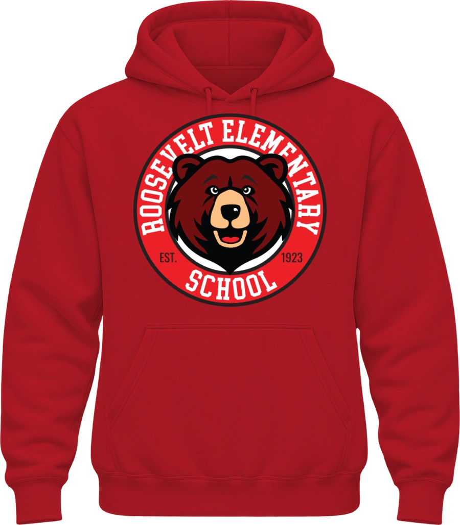 Roosevelt Elementary School Hoodie — Red front