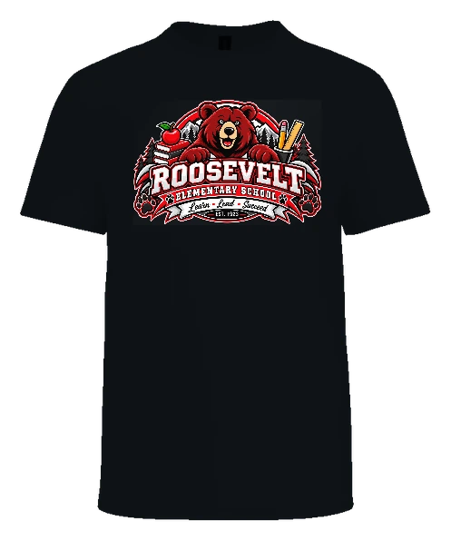 Roosevelt Elementary School Tee — Black front