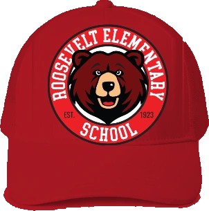 Roosevelt Elementary School Trucker Hat — Red front